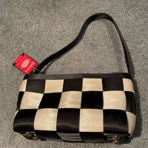 Harvey’s Baguette Tote. Black and White Checkered.